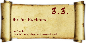 Botár Barbara névjegykártya